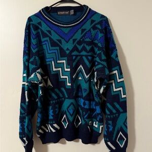Vintage Botany 500 XL Geometric Sweater